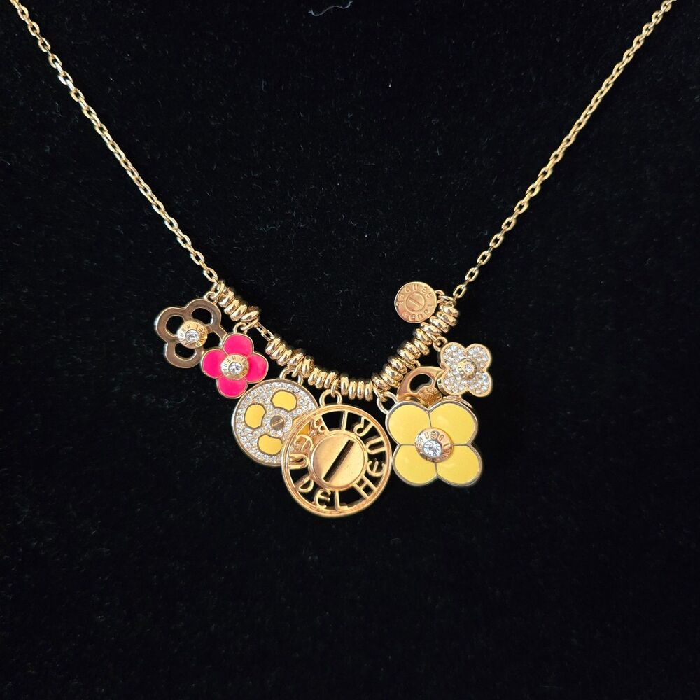 Vintage Gold Henri Bendel Flower Petals Charm Necklace - Picture 3 of 4